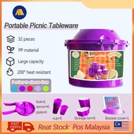 32Pcs Picnic Box Set Picnic tableware camping tableware Picnic Mate Set piknik Outdoor portable Picn