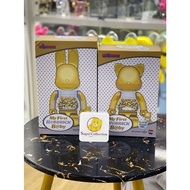 [In Stock] BE@RBRICK x My First Baby Rabbrick &amp; Nyabrick 400% gold chrome bearbrick b@by