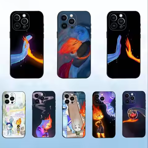 P-Pixar E-Elemental Phone Case For iPhone 16,15,14,13,12,11 Plus,Pro Max,XS,X,XR,SE,Mini,8,7,Soft Si
