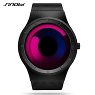 SINOBI Unique Vortex Concept Watch Men's High Quality 316L Stainless Steel Modern Trend Sport Black Wrist Watches reloj hombre SYUE