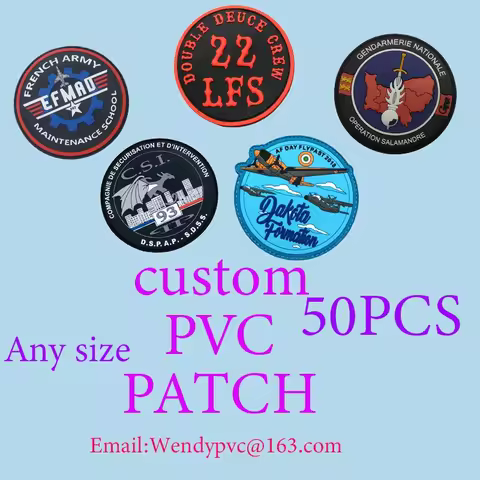 Custom PVC Rubber Patch 2D&3D Silicone Tactical Patch For Clothing Decoration Logo Soft Adhesive Pat