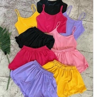 Đồ ngủ Đồ bộ nữ 2 dây thun đùi mặc nhà Bộ ngủ 2 dây thun chất mát lạnh siêu mát gân tăm mềm mịn mã 0