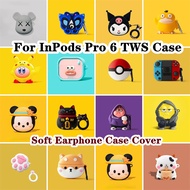 READY STOCK For InPods Pro 6 TWS Case Creative Cartoon shark for InPods Pro6 Casing Soft Earphone Ca