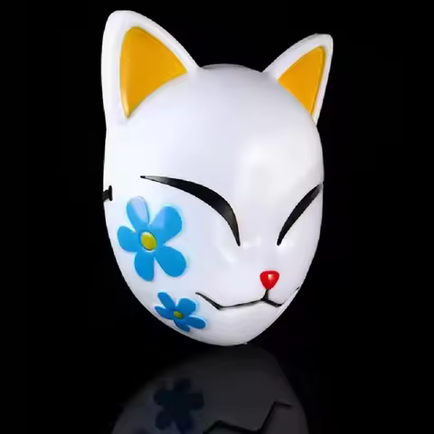 Japanese Anime Demon Fox Mask Cosplay Sabito Makomo Tanjiro Thicken Plastic Animal Masks Halloween P