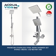 Premium Stainless Steel Rain Shower Set with Mixer Rainfall Shower Head Bathroom High Pressure Shower Head