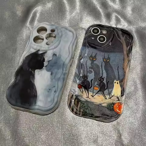 Black Cat Case For Infinix Hot 50i 40i 50 30i 20i 12 30 9 Play Note 40 Pro Zero 40 30 4G GT 20 Pro S