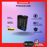 🔥READY STOCK🔥 Proocam EN-EL15C for Nikon Z7 II Z6 Z5 D850 D810 D780 D750 D7500 D7200 D610 Camera Bat