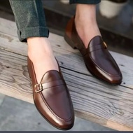 Giày Công sở nam da bò Giày da bò mũi ngắn Giày tây nam da bò thật mũi bo tròn Bảo hành 12 tháng Già