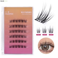 MABREM Individual Clusters Glue-free Lashes, Soft Lash No Glue Needed Self Adhesive Eyelashes, Handm