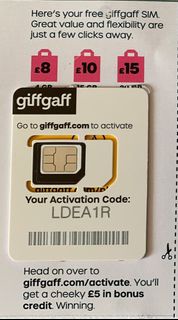 英國Sim 卡 giffgaff 現貨免費送