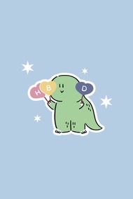 jurawrsic 恐龍生日祝福 PVC 防水貼紙 隨意貼 HBD