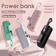5000mAh Mini Cute Powerbank Portable iP/TypeC Emergency Charge Portable Powerbank
