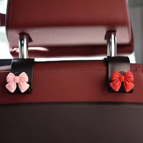 2Pcs Bow Car Rear Hook Creative Interior Car Hook Car Hook Car Hook Car Hook Car Seat Backrest Stora
