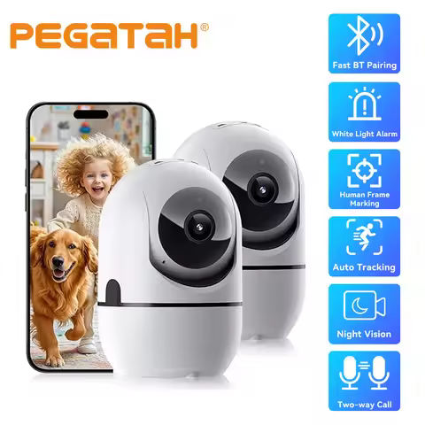 PEGATAH 2PCS 8MP WiFi Camera O-KAM Smart Home Indoor Wireless IP Surveillance Cam Humanoid Detect Tr