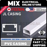 6FT 1x1x2Inch 40mm x 20mm Wireman PVC Modular PVC Trunking / Wiring Casing / Electrical PVC Casing P
