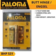 PALOMA CARBON STEEL WINDOW HINGE BHP 531 GP 3"X2, 5"X2MM 2BB GP GOLD GOLD