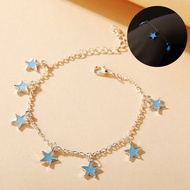 Star Pendant Bracelet Love Heart Anklet Luminous Jewelry Beach Accessory Women's Gift