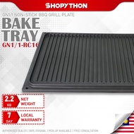 GN1/1 Non-Stick BBQ Grill Plate (530x325mm) Aluminium Sourdough Pizza Stone Focaccia Bread Combi Ove