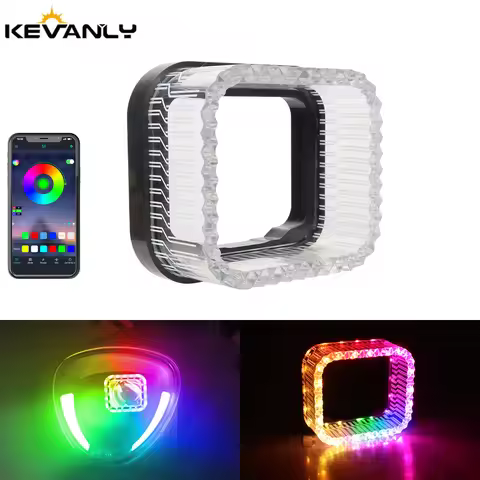 1.5/3inch Car 12V LED Round Square Angel Eye Aperture Daytime Running Light Headlight Cars Motorcycl