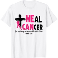 Heal Cancer Believe God Christian Breast Cancer Awareness T-Shirt