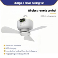 Rechargeable Ceiling Fan Light Camping Fan 8000mAh Remote Control Wireless Tent Fan Outdoor