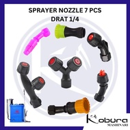 Sprayer Nozzle Set 7 PCS Internal Thread 1/ 4 Inch 13 MM Plastic Sprayer Nozzle Pest Sprayer Garden 