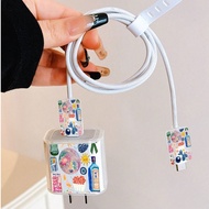 1. Bottle, Party Light, Sun Pattern Charger Cable Protector Case, Suitable Compatible With Apple 20W