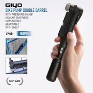 Bike Mini Hand Pump GIYO GP-66 Air Pump Portable w Gauge 80-120psi Reversible Universal FV/AV Pump