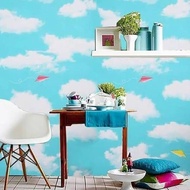 Cloud Wall Wallpaper Light Airplanebiru Size 45 Cm x 10 Meters Wall Sticker Wallpaper Blue Cloud Wal