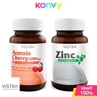 Vistra Set 2 Items Acerola Cherry 1000mg PLUS Citrus Bioflavavonoids 45 Tablets + Zinc 15mg 45 Tablets
