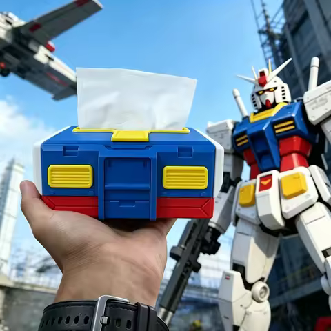 3D Printed Mecha Tissue Box Multifunctional Phone Holder Anime Home Decor Anime Peripheral Tissue St