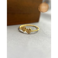 Fledios 916 Gold Ring Double Minimalist Pure Love/Fledios 916 Gold Double Love Ring (CRAFT MARK)