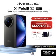 [New Foldable Phone] vivo X Fold5 32GB*(16GB+16GB)RAM +512GB ROM 217g Ultra-Light 6000mAh 50MP ZEISS