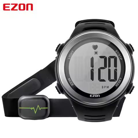 EZON New Fashion Heart Rate Monitor Digital Watch Alarm Stopwatch Men Women Outdoor Running Sports W