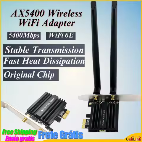 AX5400 Wireless WiFi Adapter 2.4G/5G/6Ghz PCIE To Network Card 5400Mbps Tri-Band WiFi 6E