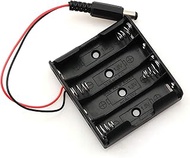 ZRM&E 6V Power Box 4xAA Battery Holder Case with DC 5.5x2.1 Connector Mate with Barrel Jack Connecto