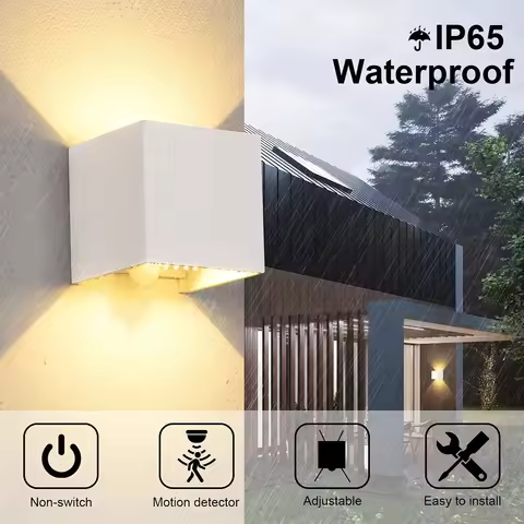 12W LED Wall Lights with Motion Sensor Indoor/Outdoor Pack of 2 Outdoor Lights with Motion Sensor 30