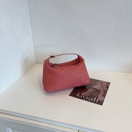 BV 橘粉色 全皮編織手提hobo 飯盒包 約22*14*10