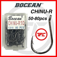 BOCEAN Chinu-R Hook Box 50-80pcs Chinu Hi Carbon Steel