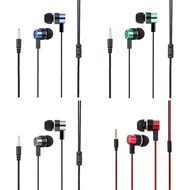 4 Pack Wired Earbuds 3.5MM 3 Pole Stereo Earphone in-Ear Headphone Without MIC 1Meter Braided Cord H
