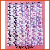 ◺ ✸ ◄ 10pcs/pad Kawaii Sanrio Hair clip Kuromi Hair ipit Violet kuromi ipit for Kids