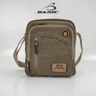 Baepack Brandon Khaki Men's Canvas Sling Bag Original Basicbag / Men's Canvas Shoulder Bag / Adult C