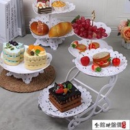 甜品托盤 歐式甜品臺擺件展示架創意婚禮派對蛋糕架雙層糖果茶點心水果盤