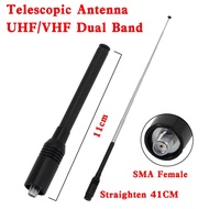 Walkie Talkie Rod Antenna Telescopic Black Durable RH775 SMA-Female U/VHF Dual Band For Ham Radio Ba