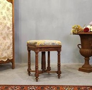 ⚜️卡卡頌 歐洲古董⚜️19世紀 法國 可螺旋加高 胡桃木細膩雕刻 椅凳 梳妝椅 古董椅 鋼琴椅 P10