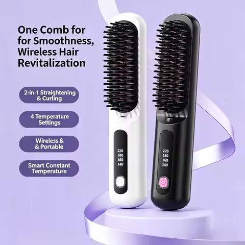 Cordless Hair Straightener Brush Mini Hair Straightener Portable Hair Straightener Brush Ionic & Cer