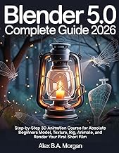 Blender 5.0 Complete Guide 2026: Step-by-Step 3D Animation Course for Absolute Beginners Model, Text