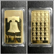 koin souvernir emas batangan liberty bell bar one troy Ounce