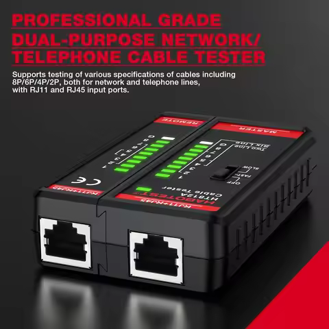 HABOTEST Network Cable Tester, 8P/6P/4P/2P LAN Wire Tracker for Phone & Ethernet, Professional Netwo