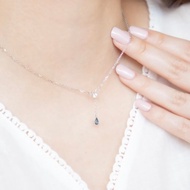 倫敦藍托帕石mix藍托帕石925純銀雙寶石Y字項鍊